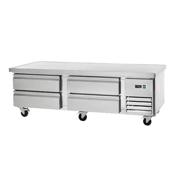 Energy-efficient chef base refrigerators designed for commercial kitchen efficiency and compliance.