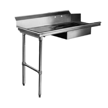 Stainless steel restaurant soiled dishtables designed for efficient clean-up in commercial kitchens.